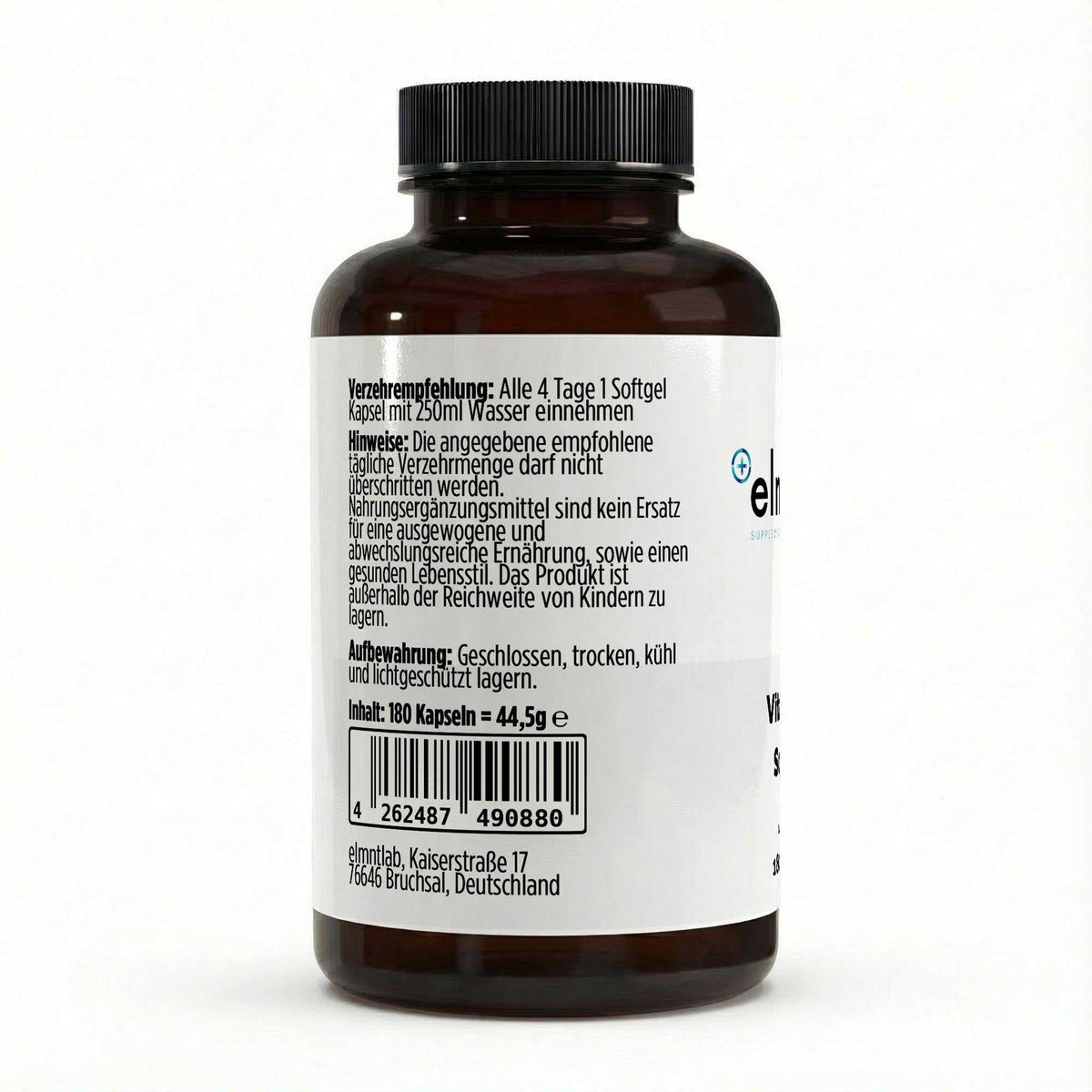 Elmntlab Vitamin D3 4000 IE, 180 Softgels als Halbjahresvorrat