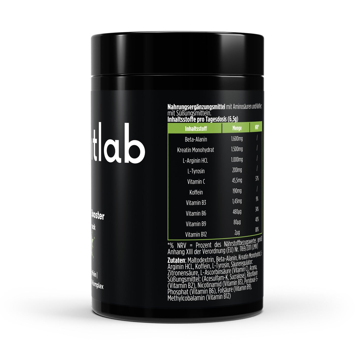 Pre-Workout Booster Apfel 520g Fokus Leistung