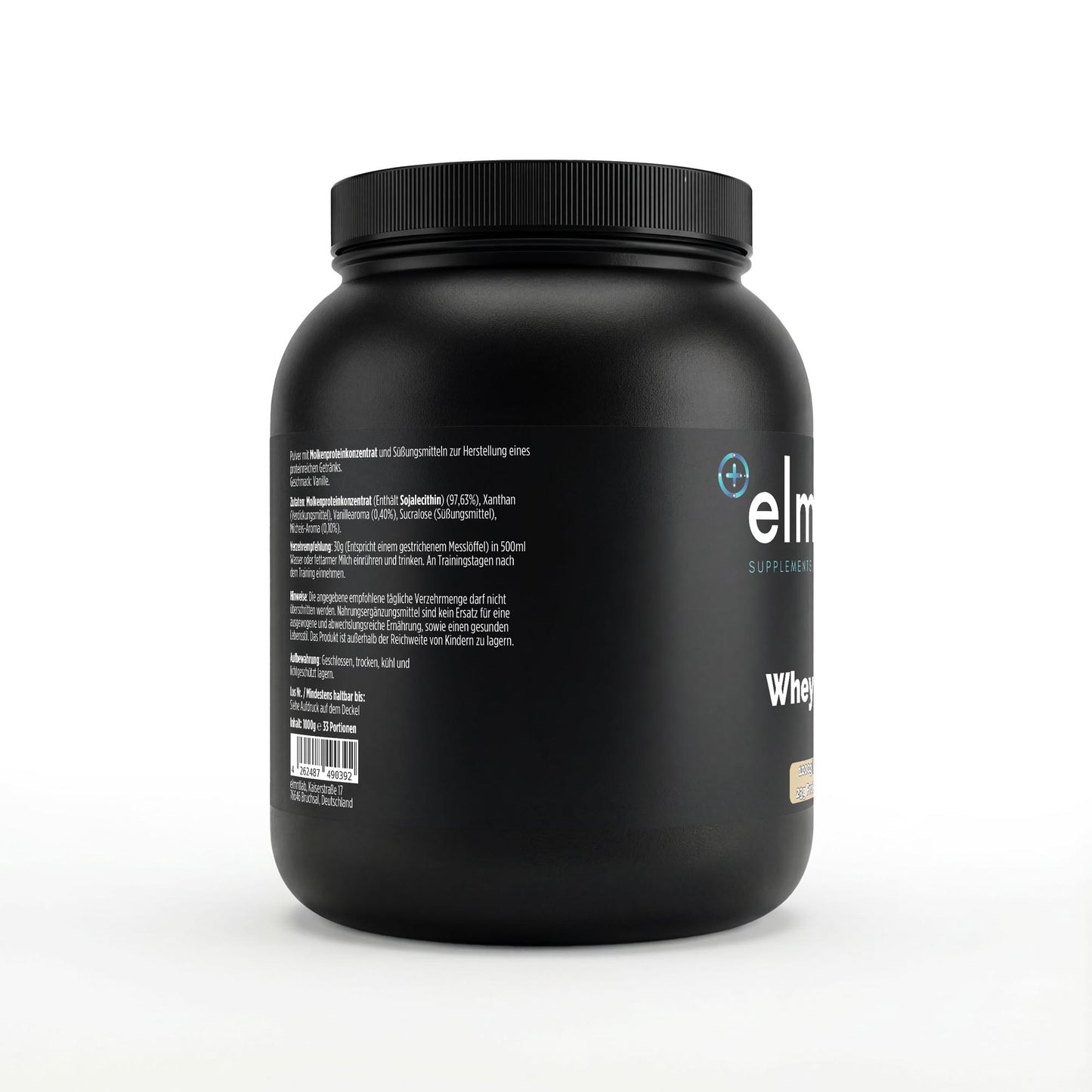 Premium Whey Protein Vanille 1kg Dose Molkenprotein