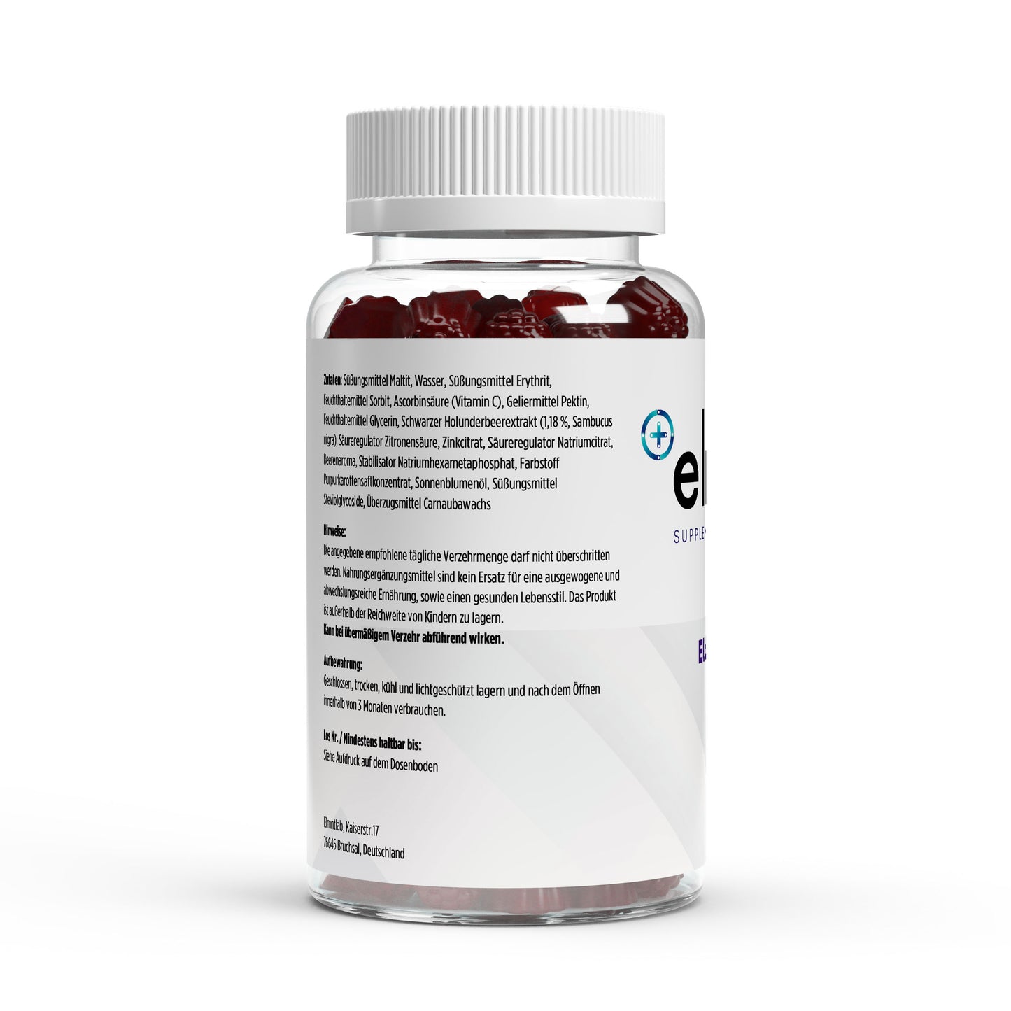 Elderberry Vitamin C Zink Gummies 60 Stück Immunsystem Holunderbeere