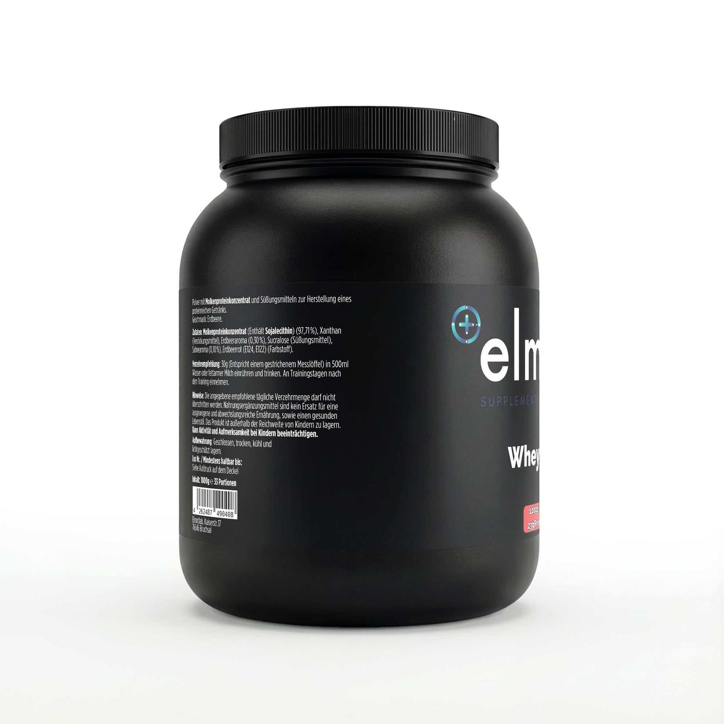 Premium Whey Protein Erdbeere 1kg Dose fruchtiges Protein
