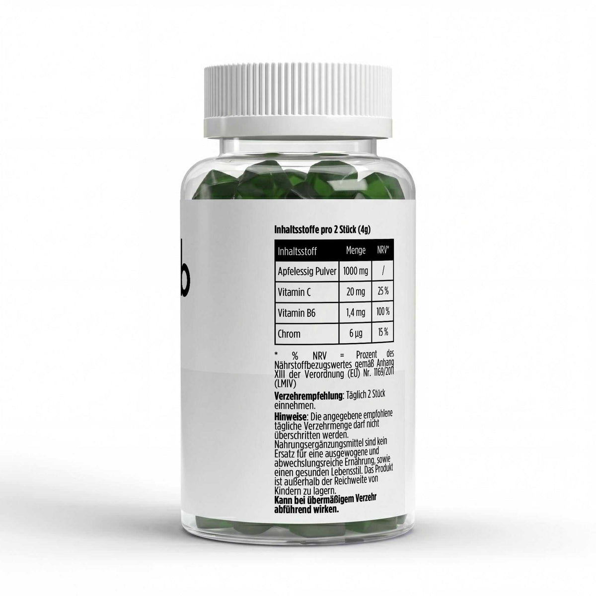 Apfelessig Vitamin C B6 Chrom Gummies 60 Stück Stoffwechsel