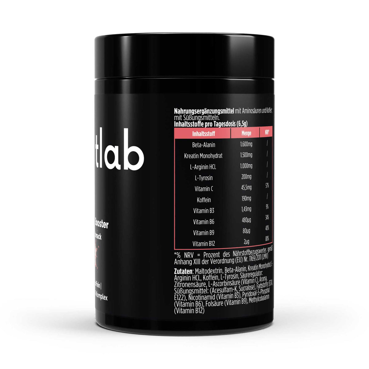 Dose Pre-Workout Booster Himbeere 520g mit Himbeergeschmack von elmntlab