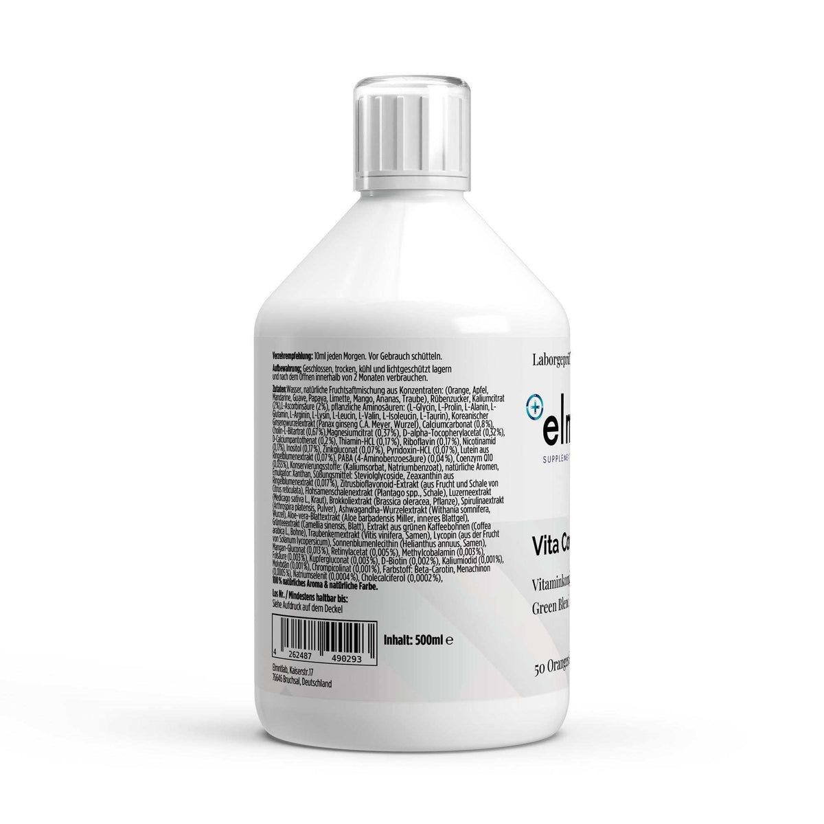 Vegane Multivitamin-Shots Vita Complete PLUS+ mit Orangengeschmack von elmntlab