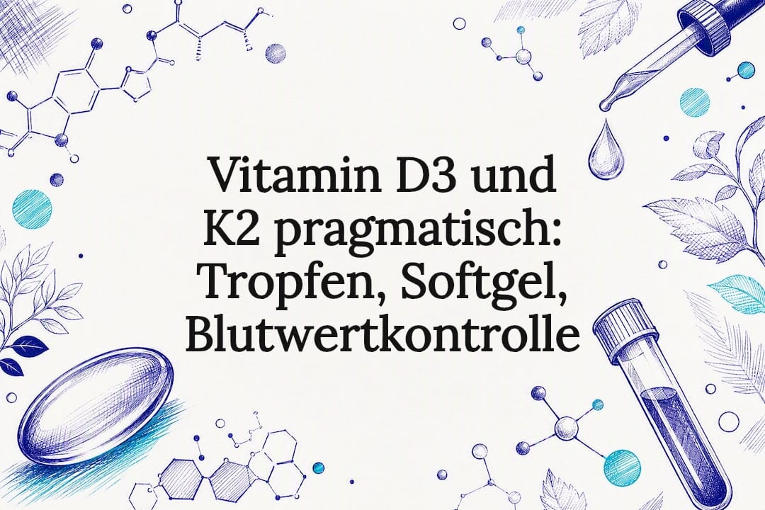 Anschauliche Illustration zu den Vitaminen D3 und K2