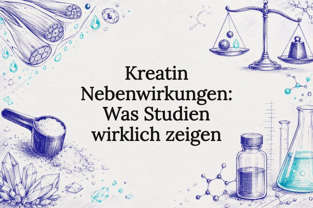 Dekorative Titelgrafik zu den Nebenwirkungen von Kreatin