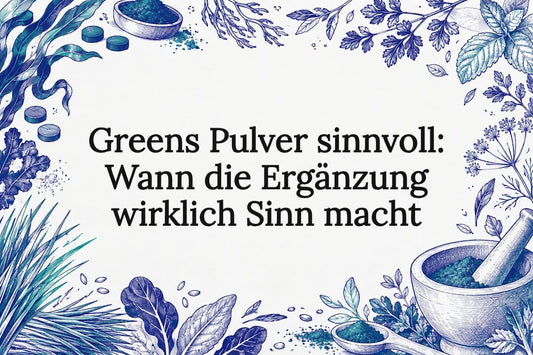 Handgezeichnete Skizzen von Algen und Kräutern mit freiem Bereich für den Titel