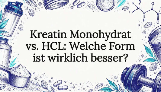 Skizzierte Kreatin-Objekte umrahmen den Artikeltitel
