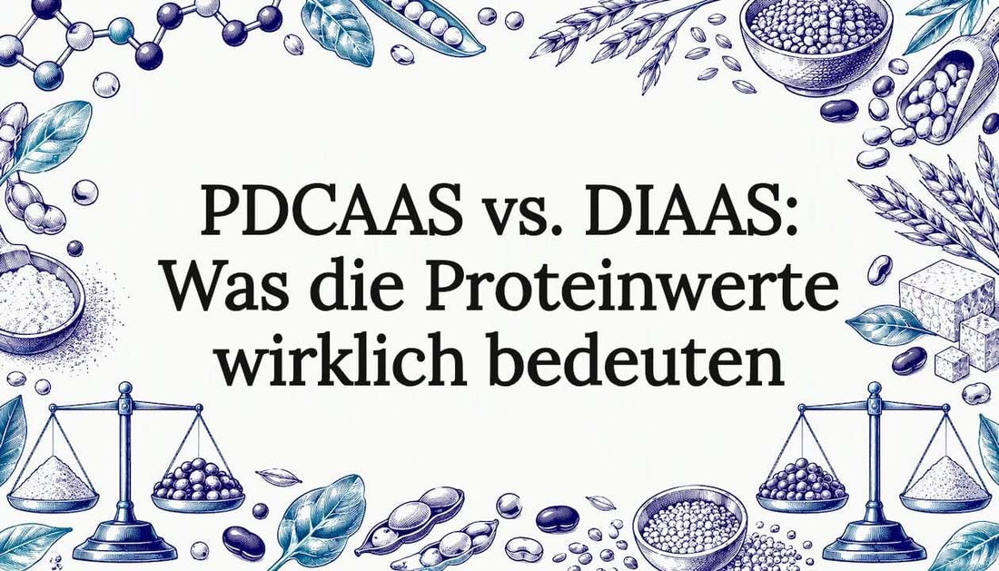 Skizzierte Aminosäuren umrahmen den Titel