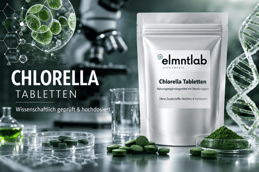 Chlorella Tabletten von elmntlab – grüne Superfood-Alge für natürliche Detox-Unterstützung und Vitalität