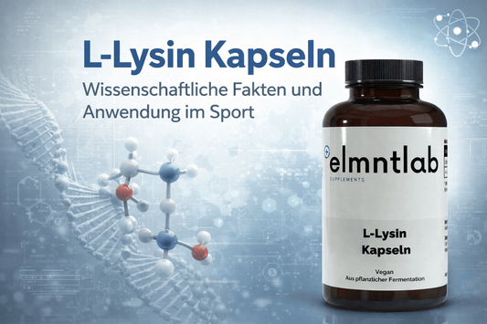 L-Lysin Kapseln von elmntlab – veganes Supplement aus pflanzlicher Fermentation für Muskelaufbau und Regeneration