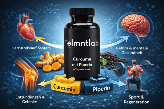 Curcuma mit Piperin Kapseln – veganes Nahrungsergänzungsmittel für Sport und Gesundheit