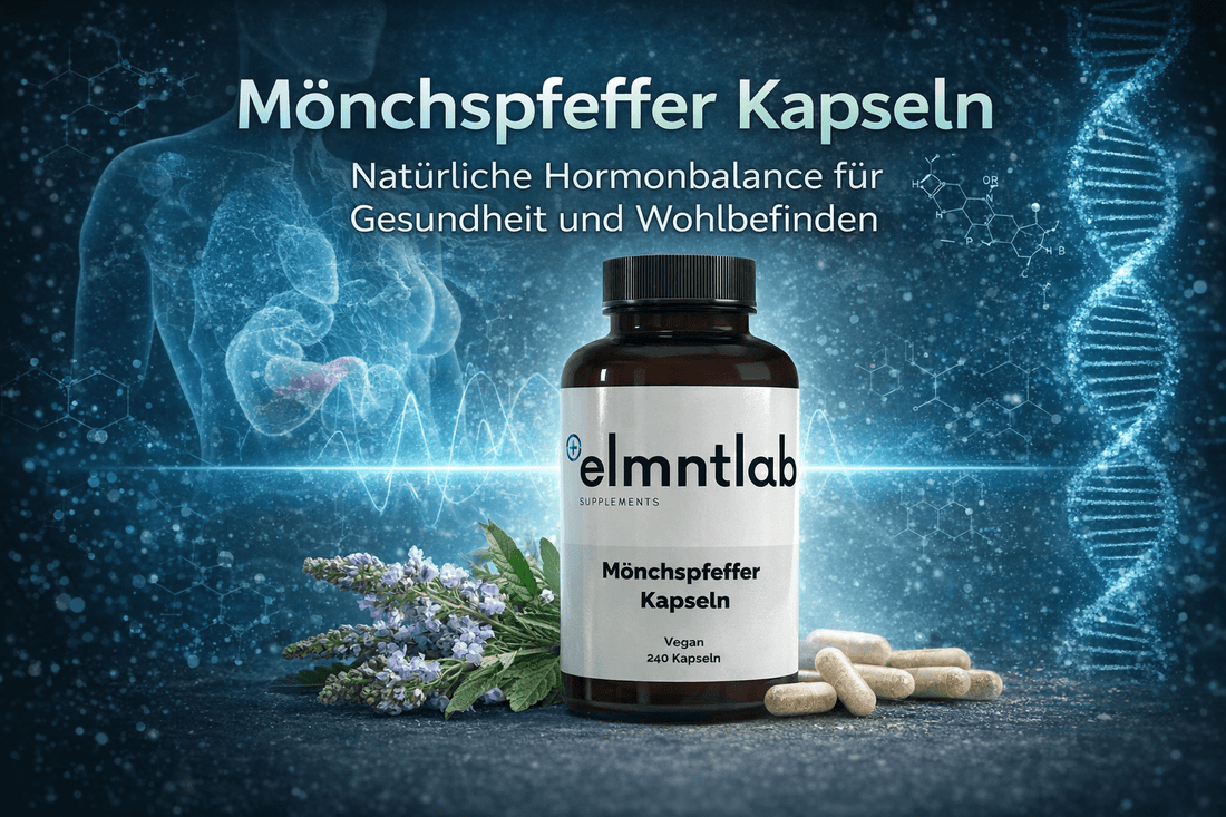 Mönchspfeffer Kapseln von elmntlab – 240 vegane Kapseln mit Vitex agnus-castus für natürliche Hormonbalance, PMS-Linderung und Zyklusregulierung