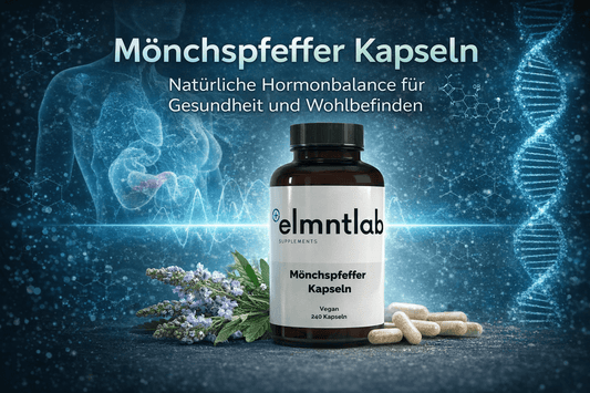 Mönchspfeffer Kapseln von elmntlab – 240 vegane Kapseln mit Vitex agnus-castus für natürliche Hormonbalance, PMS-Linderung und Zyklusregulierung