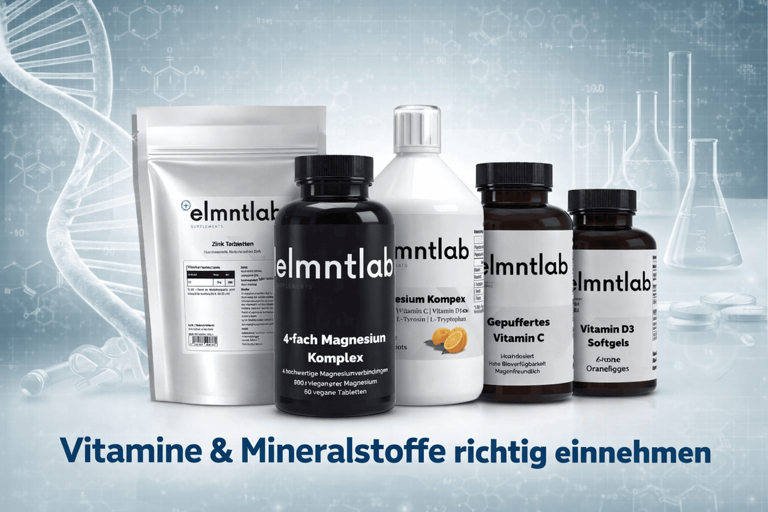 Infografik: Vitamine und Mineralien richtig einnehmen – Einnahmeplan, Kombinationen und Timing für maximale Wirkung