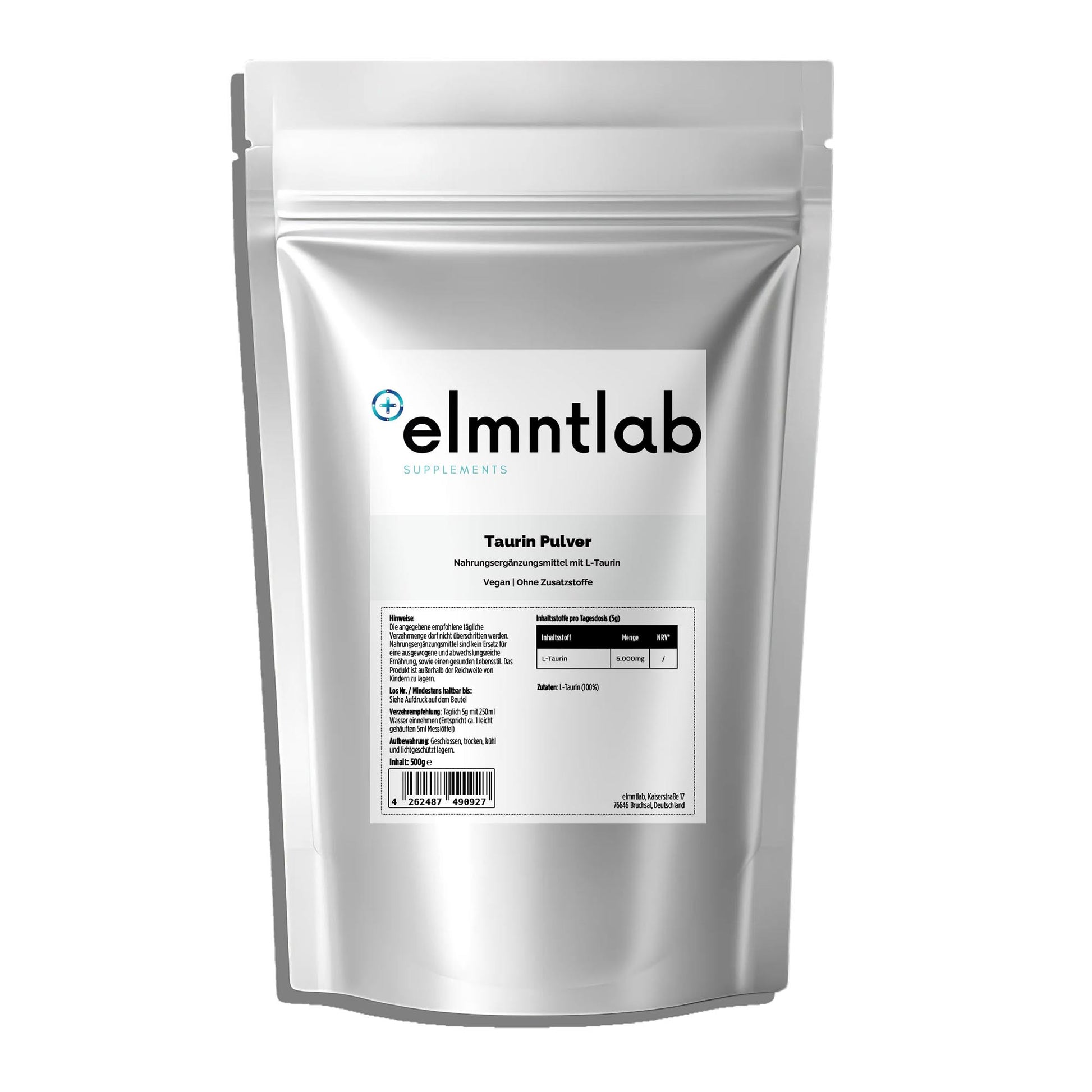 Taurin Pulver 500g Doypack Energie Leistung
