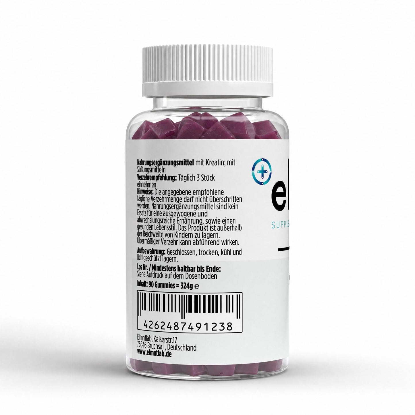 Kreatin Gummies Kirsche 90 Stück Muskelaufbau Kraft