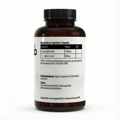  L-Lysin 100 Kapseln essentielle Aminosäure Immunsystem