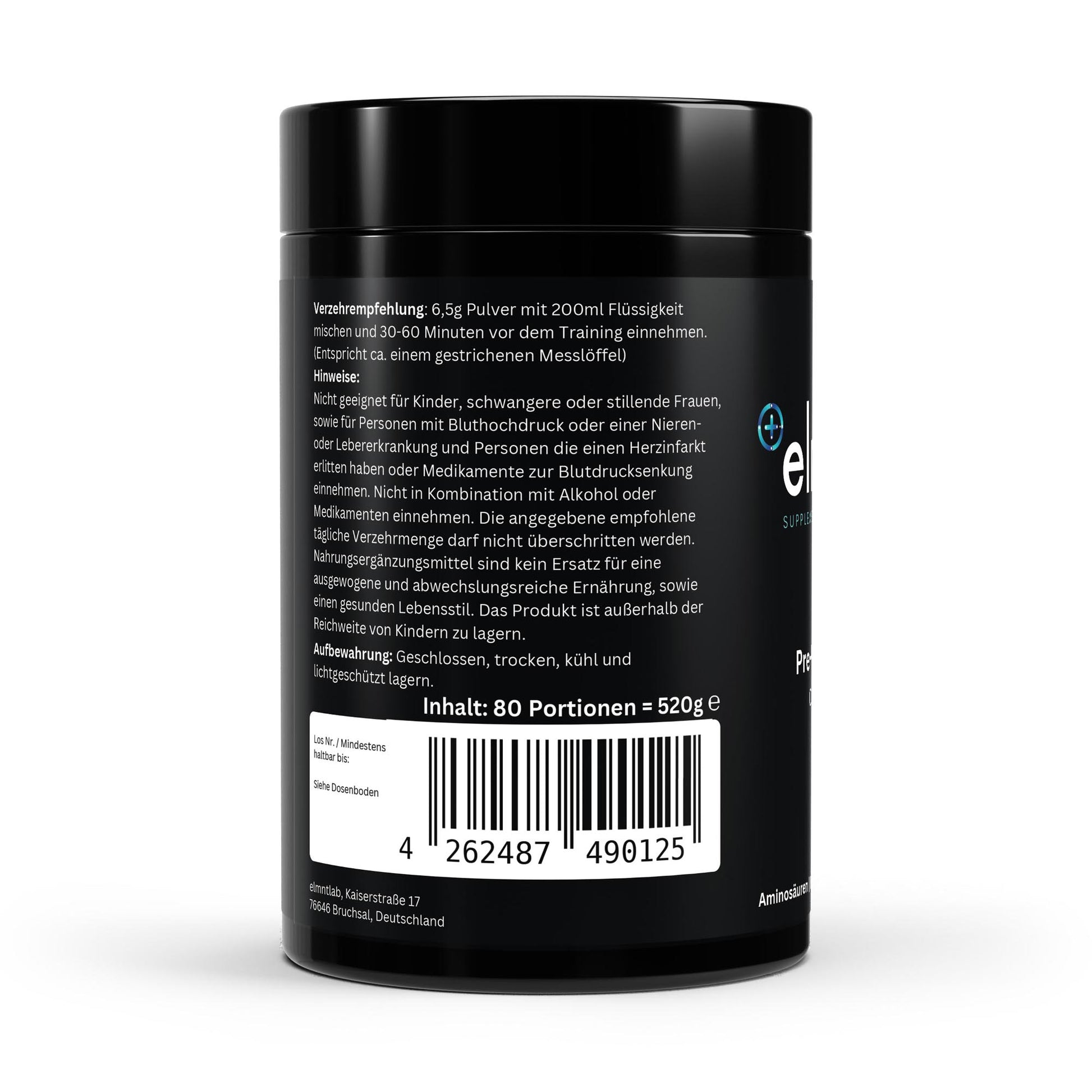 Pre-Workout Booster Orange 520g Energie Fokus Training