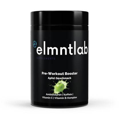 Pre-Workout Booster Apfel Pulver 520g elmntlab Trainingsbooster Produktfoto