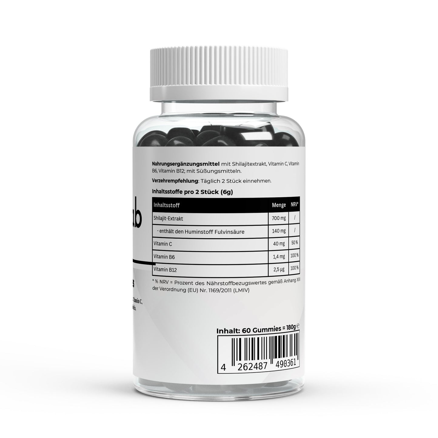 Shilajit Gummies Vitamin C B6 B12 60 Stück Energie Vitalität