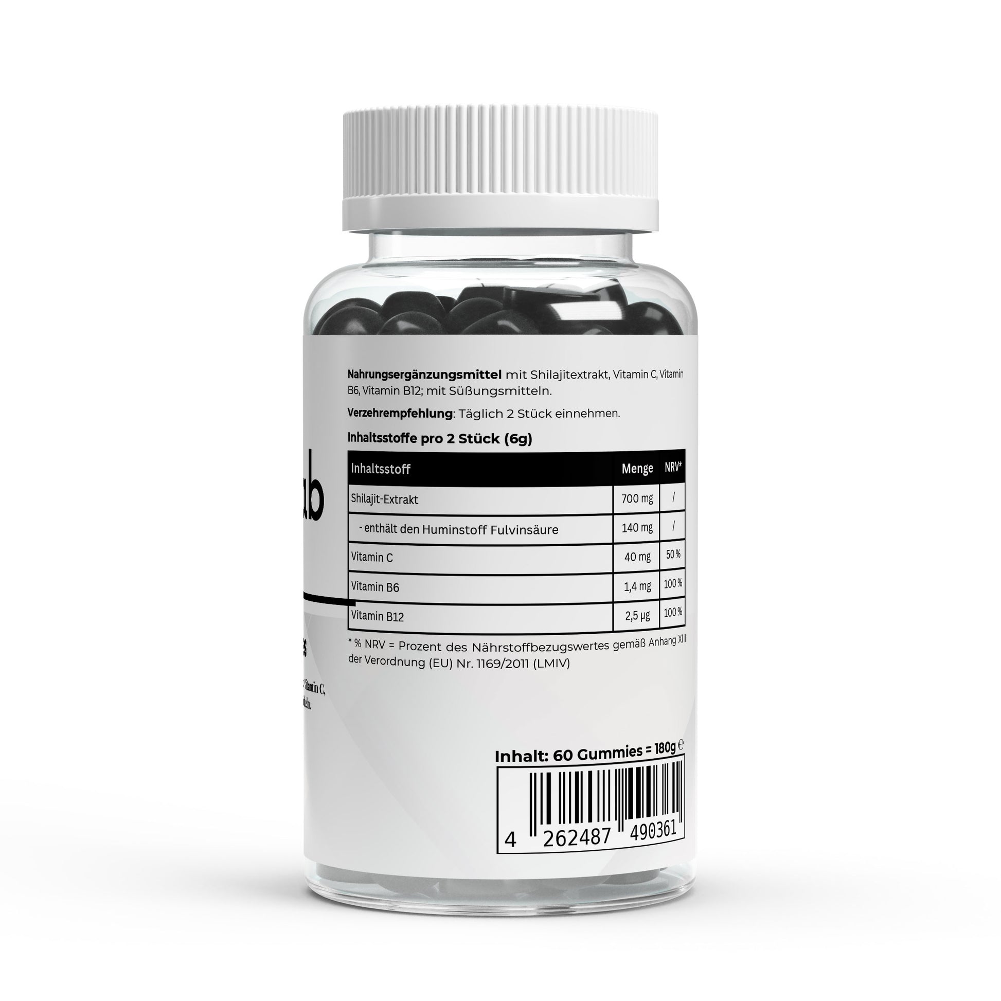 Shilajit Gummies Vitamin C B6 B12 60 Stück Energie Vitalität