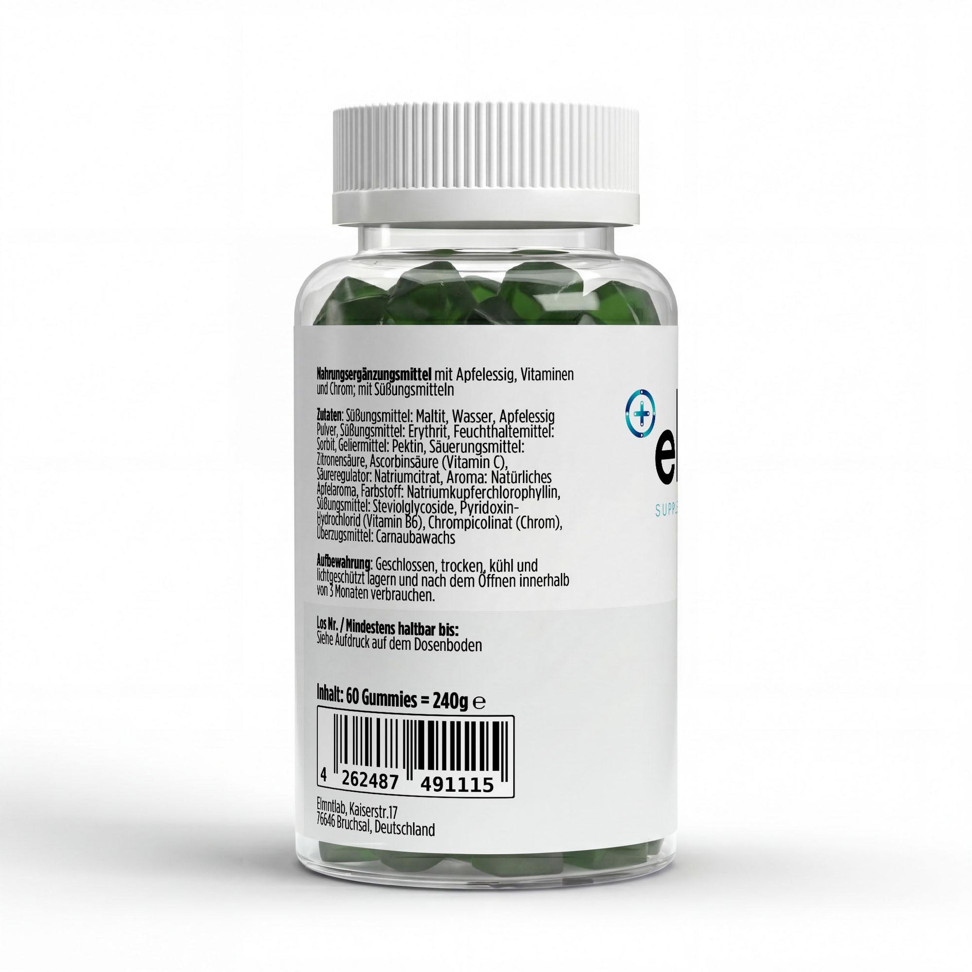 Apfelessig Vitamin C B6 Chrom Gummies 60 Stück Stoffwechsel