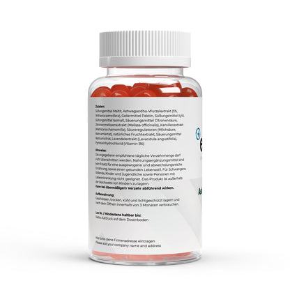 Premium Ashwagandha Gummies 300mg Vitamin B6 60 Stück Stressabbau
