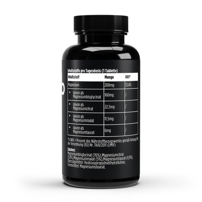 Magnesium 4fach Komplex 60 vegane Tabletten Muskeln Nerven