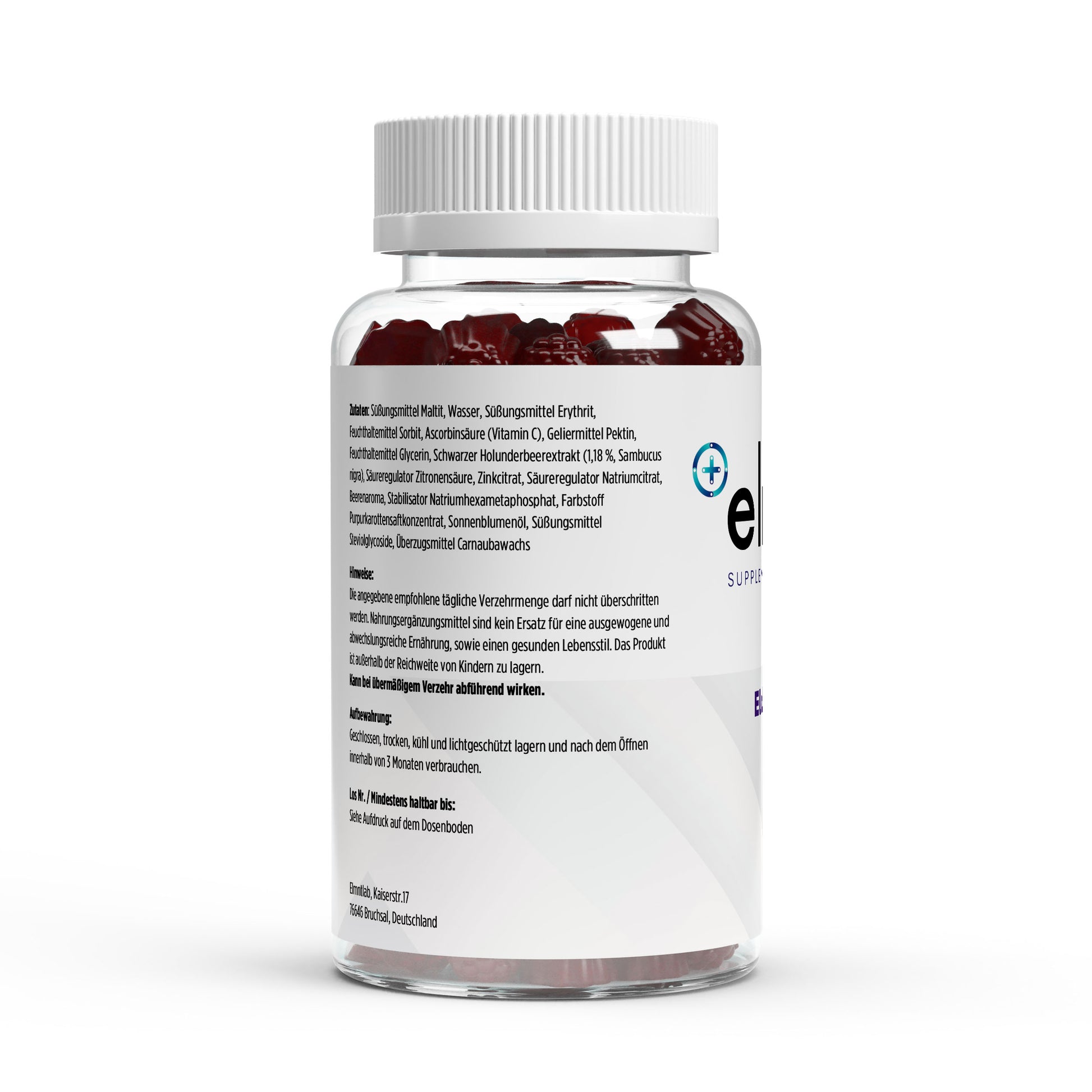 Elderberry Vitamin C Zink Gummies 60 Stück Immunsystem Holunderbeere