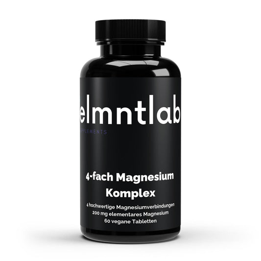 Magnesium 4fach Komplex 60 vegane Tabletten Muskeln Nerven