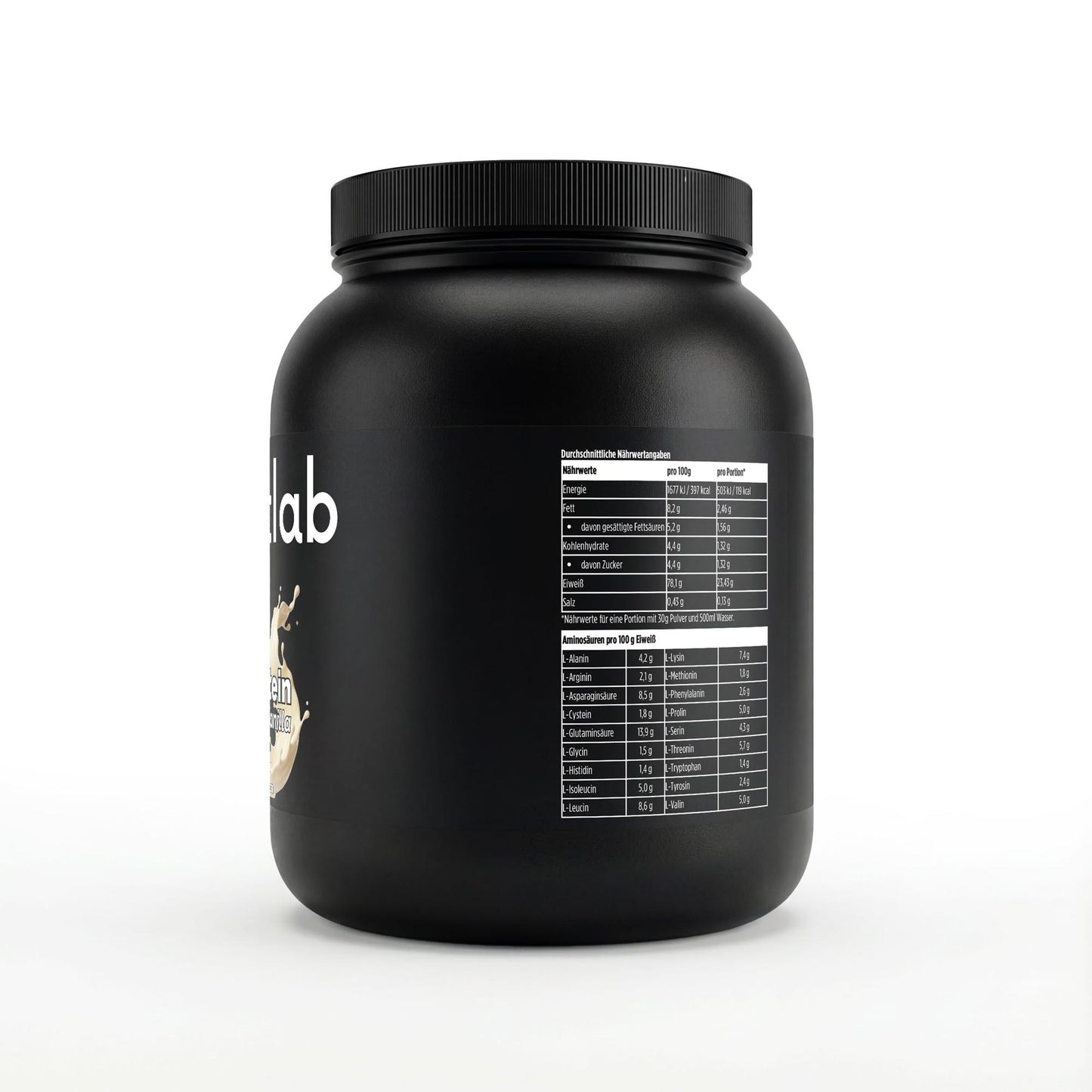 Premium Whey Protein Vanille 1kg Dose Molkenprotein