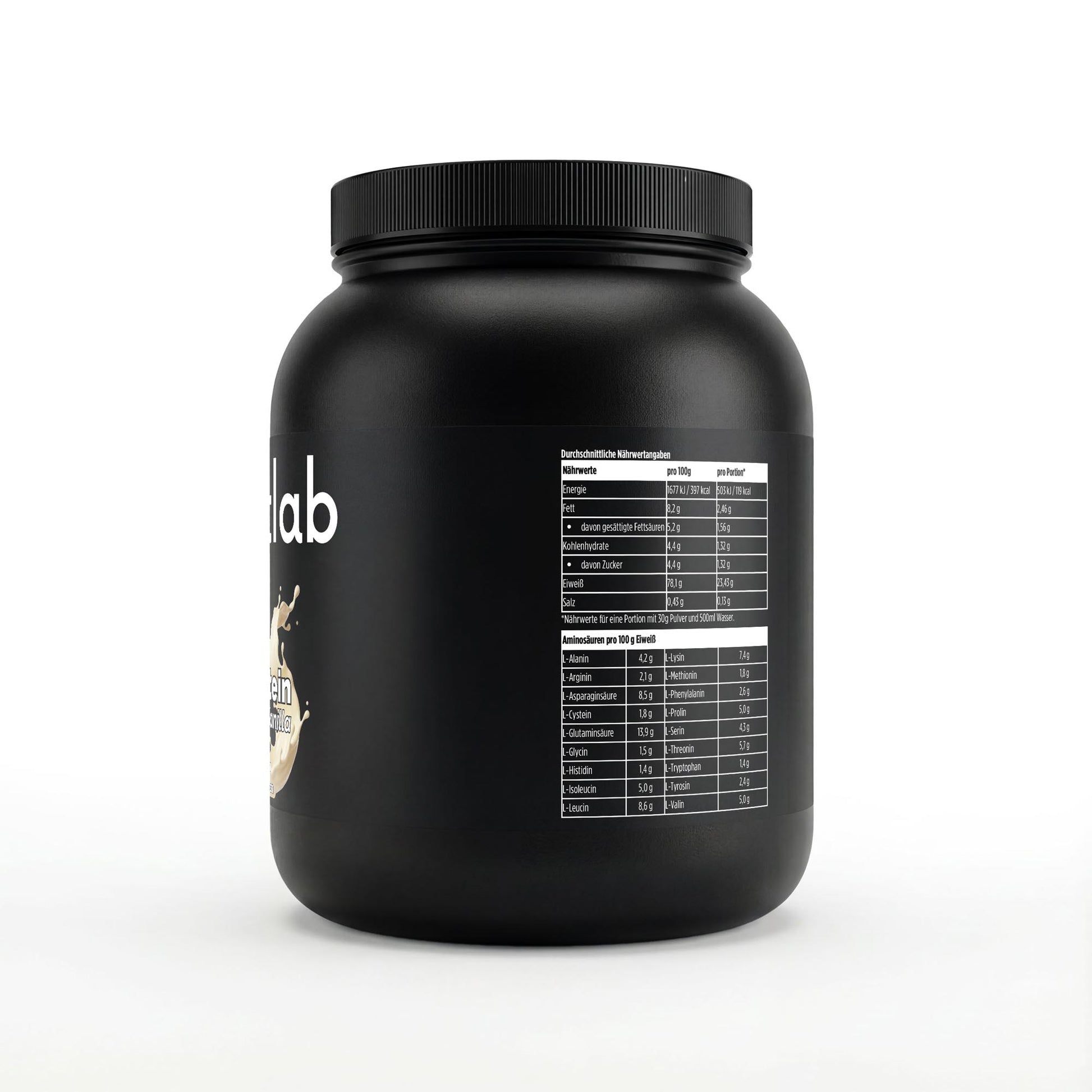 Premium Whey Protein Vanille 1kg Dose Molkenprotein