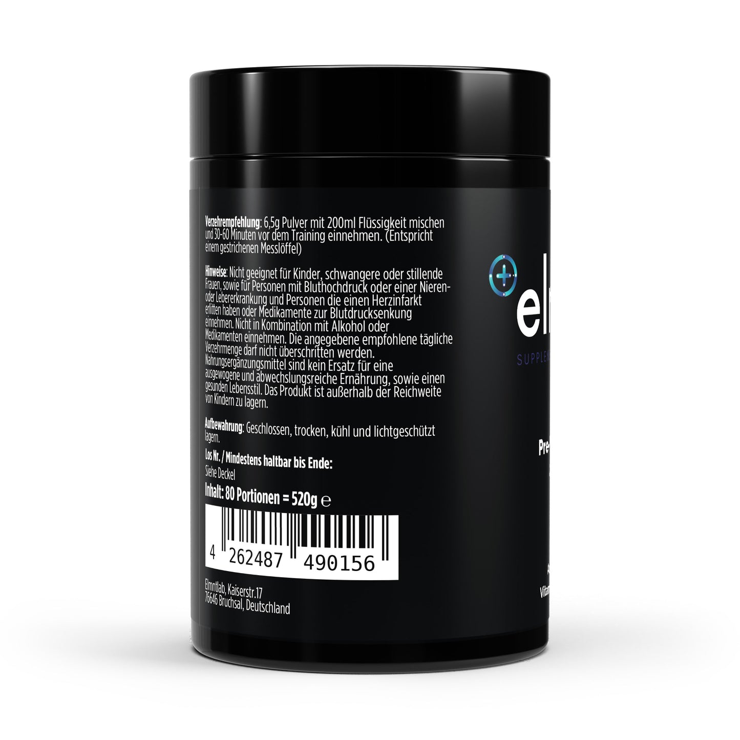 Pre-Workout Booster Apfel 520g Fokus Leistung