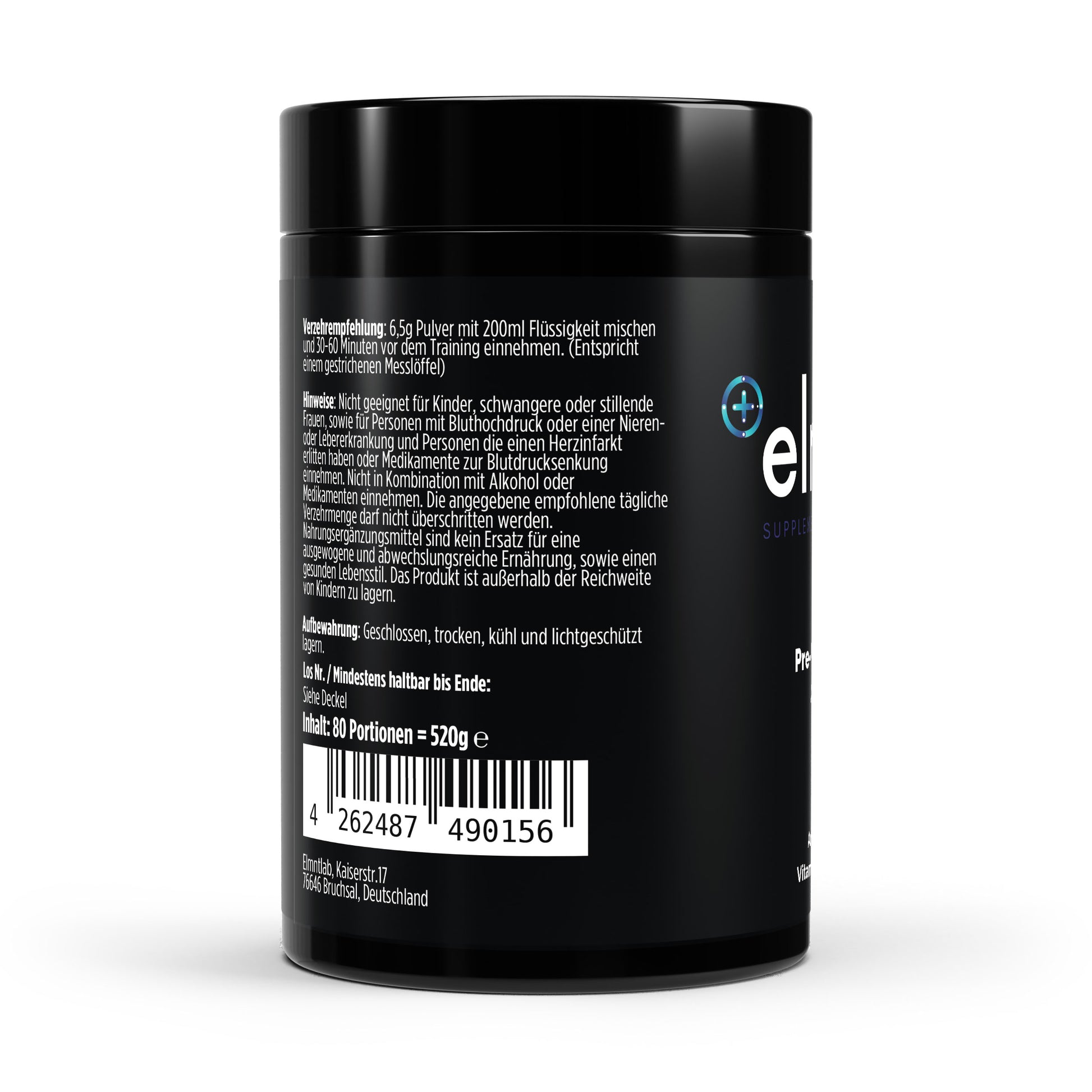 Pre-Workout Booster Apfel 520g Fokus Leistung
