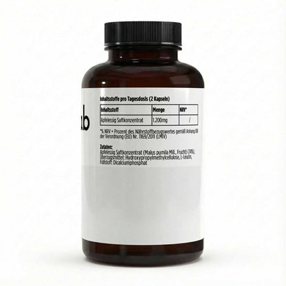 Vegane Apfelessig Extrakt Kapseln 600 mg von elmntlab, Flasche
