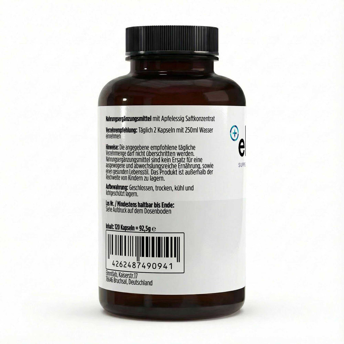 Apfelessig Extrakt vegane Kapseln von elmntlab 600 mg