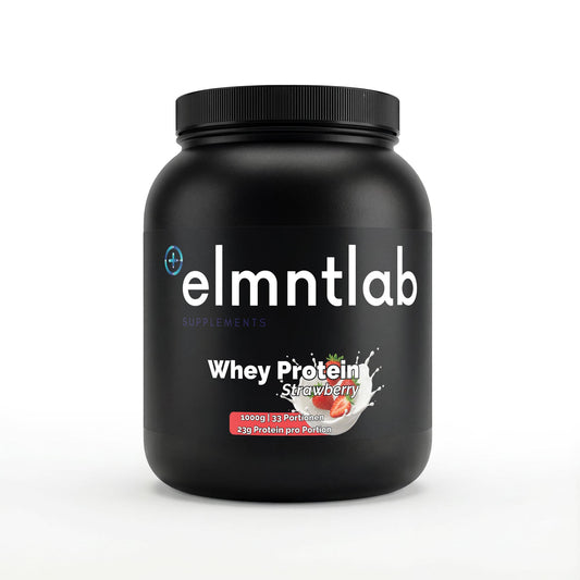 Premium Whey Protein Erdbeere 1kg Dose fruchtiges Protein