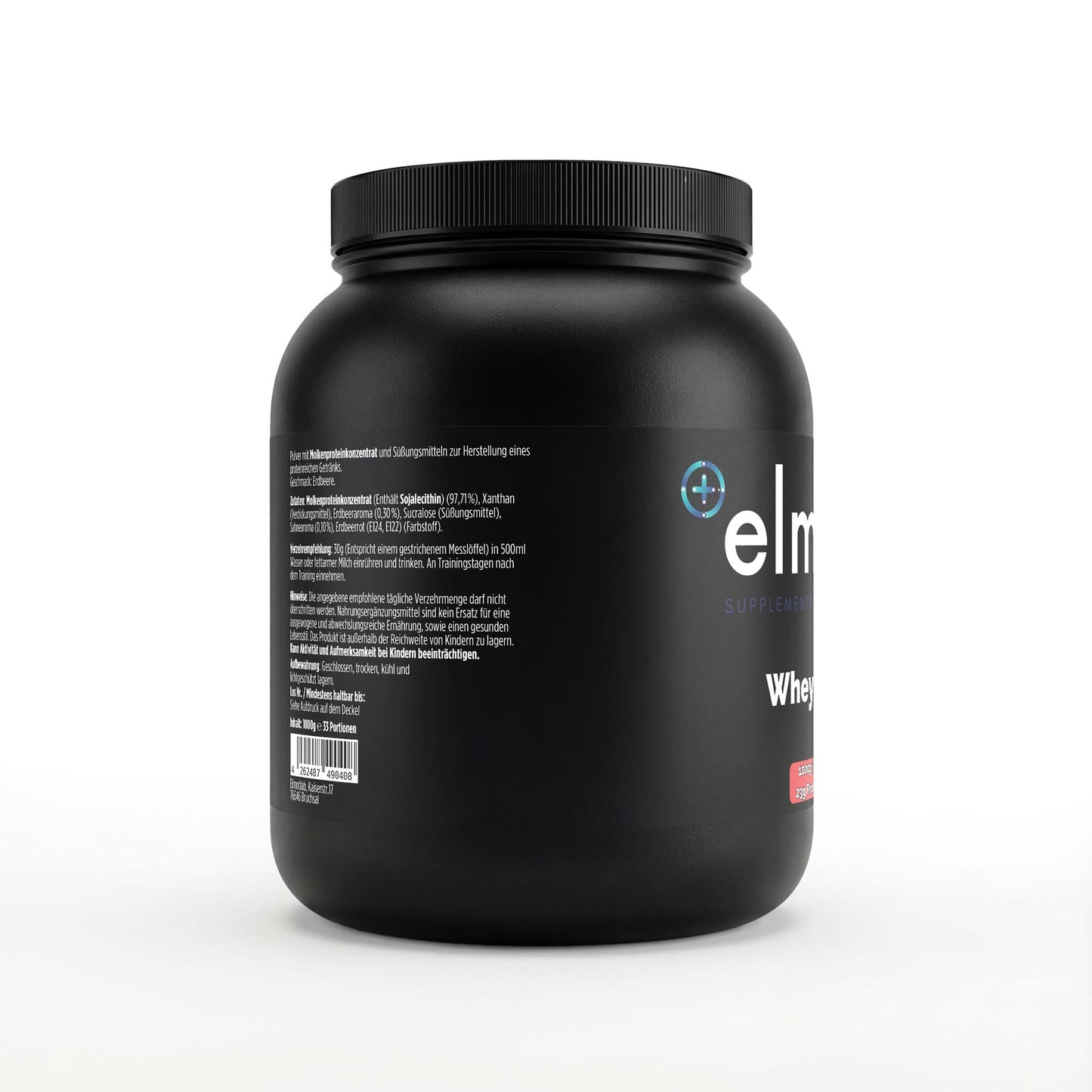 Premium Whey Protein Erdbeere 1kg Dose fruchtiges Protein