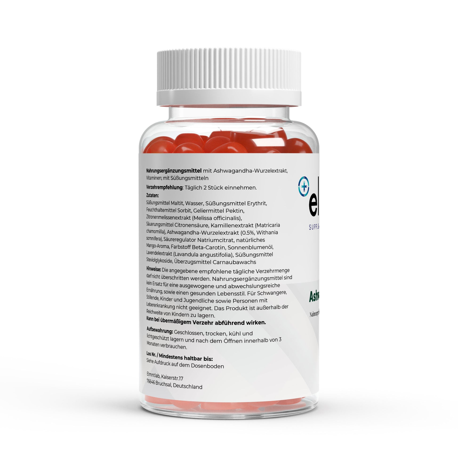 Ashwagandha Vitamin B6 Gummies 60 Stück Stress Entspannung