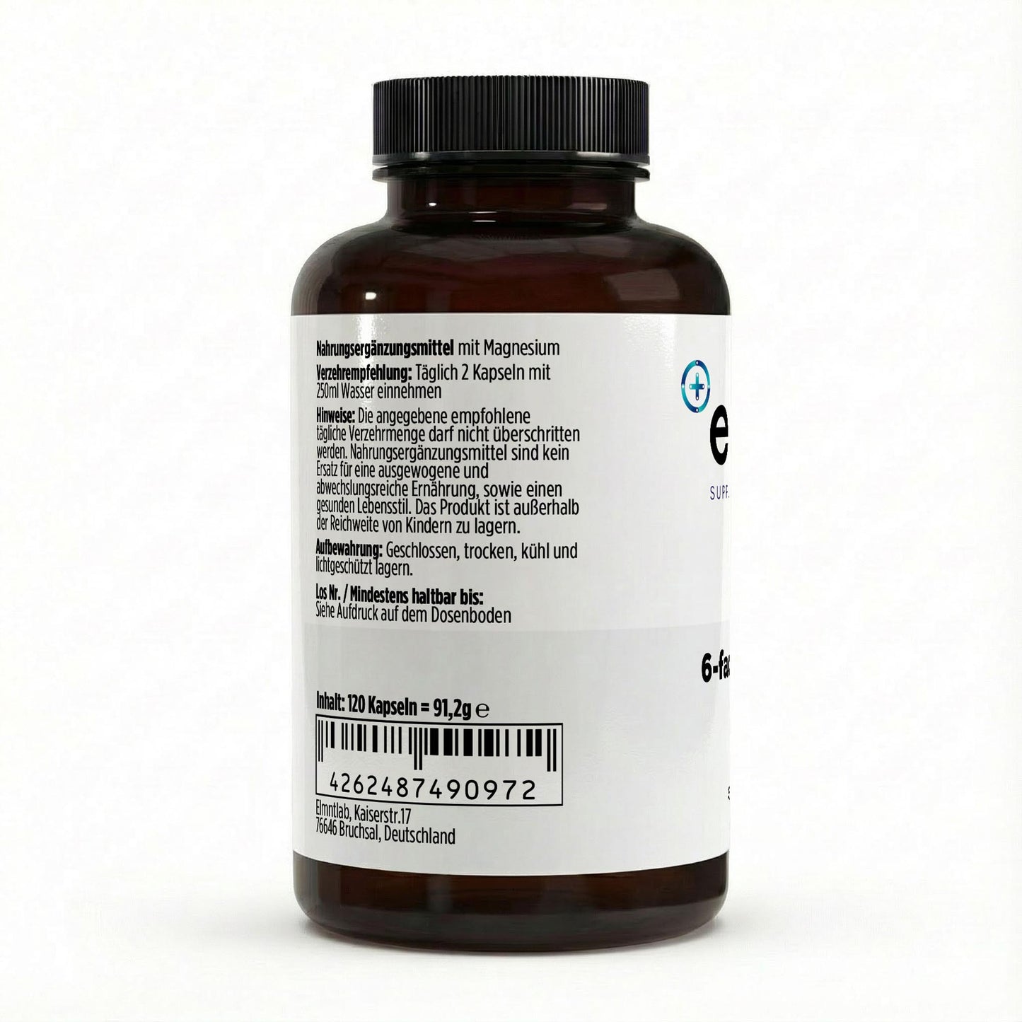 Magnesium 6x Komplex B6 120 vegane Kapseln Premium