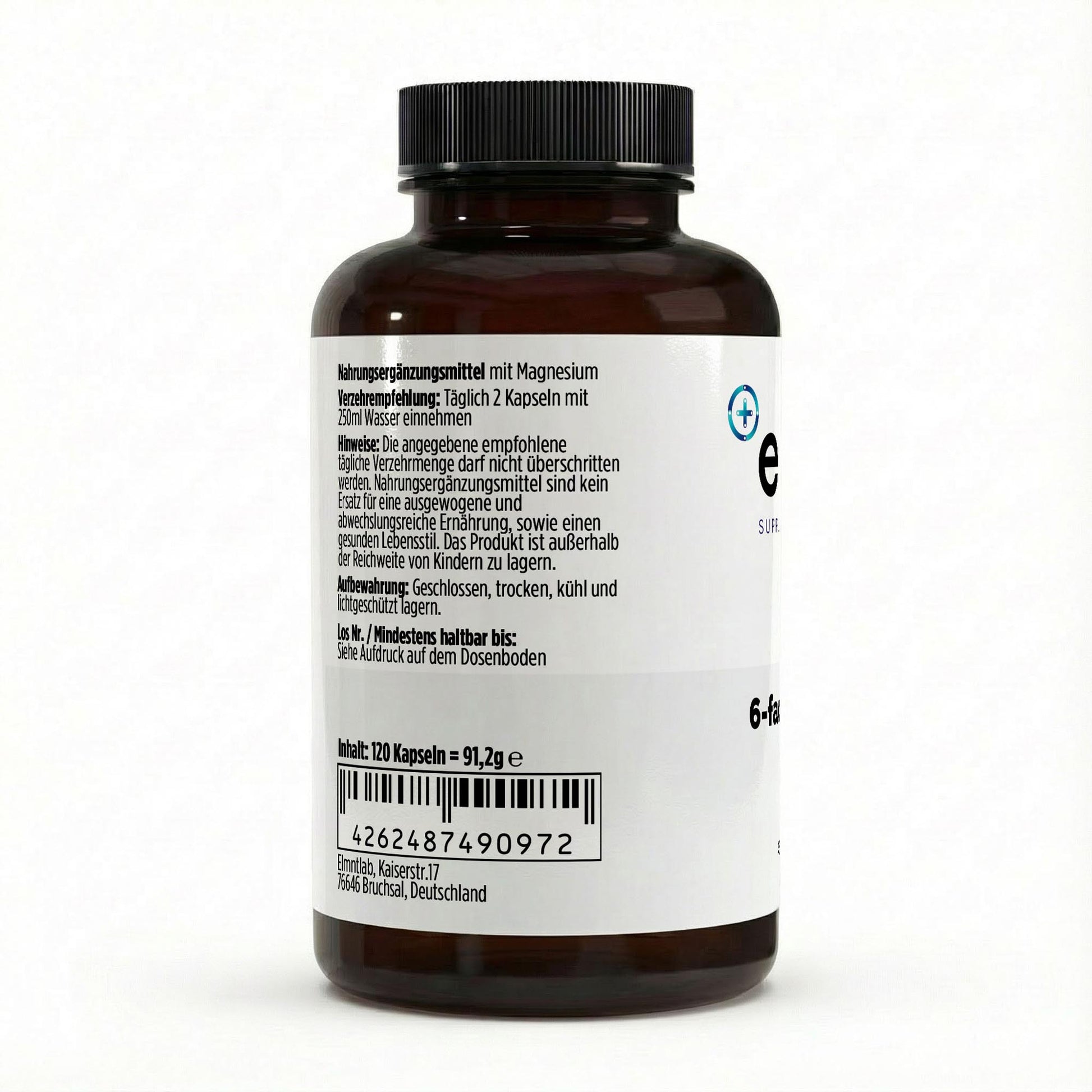  Magnesium 6x Komplex B6 120 vegane Kapseln Premium