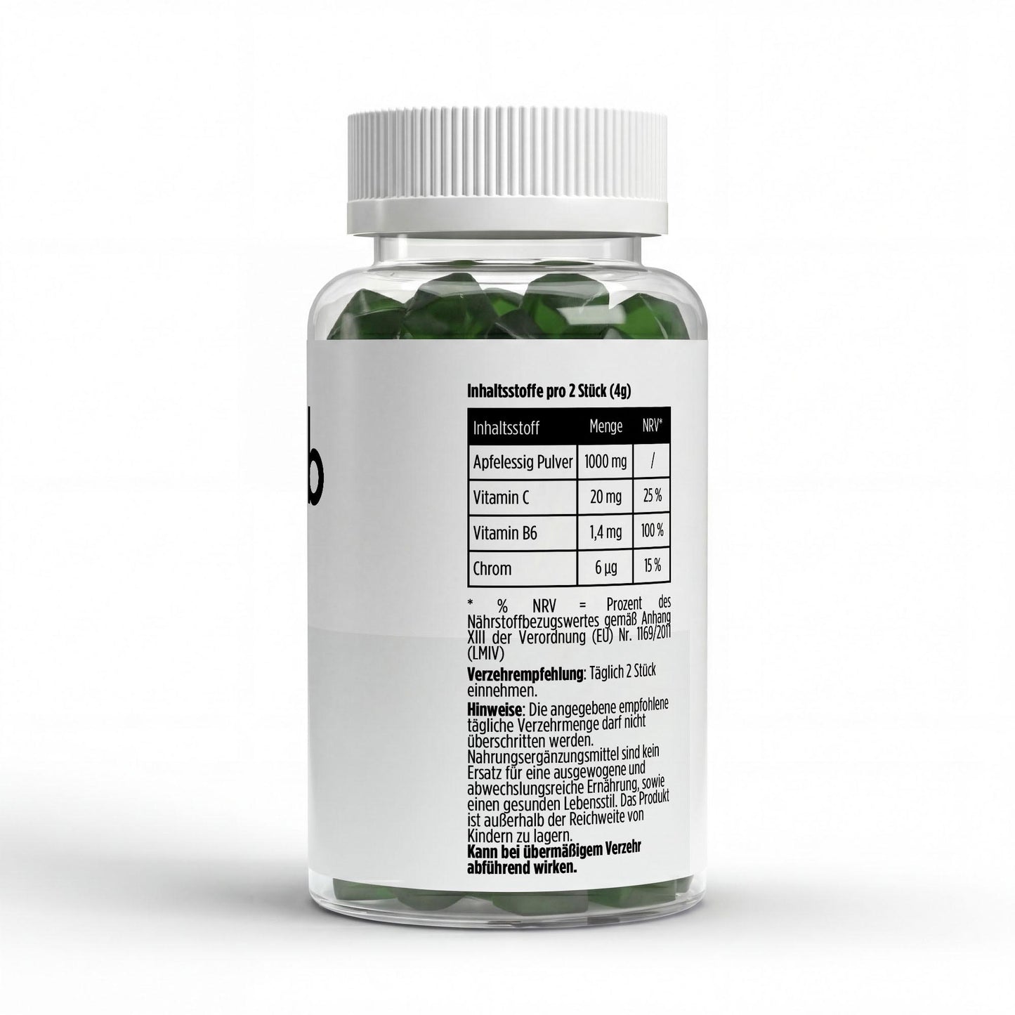Apfelessig Vitamin C B6 Chrom Gummies 60 Stück Stoffwechsel