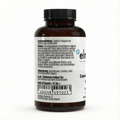  Curcuma 95 Prozent Curcumin Piperin 60 vegane Kapseln hochdosiert