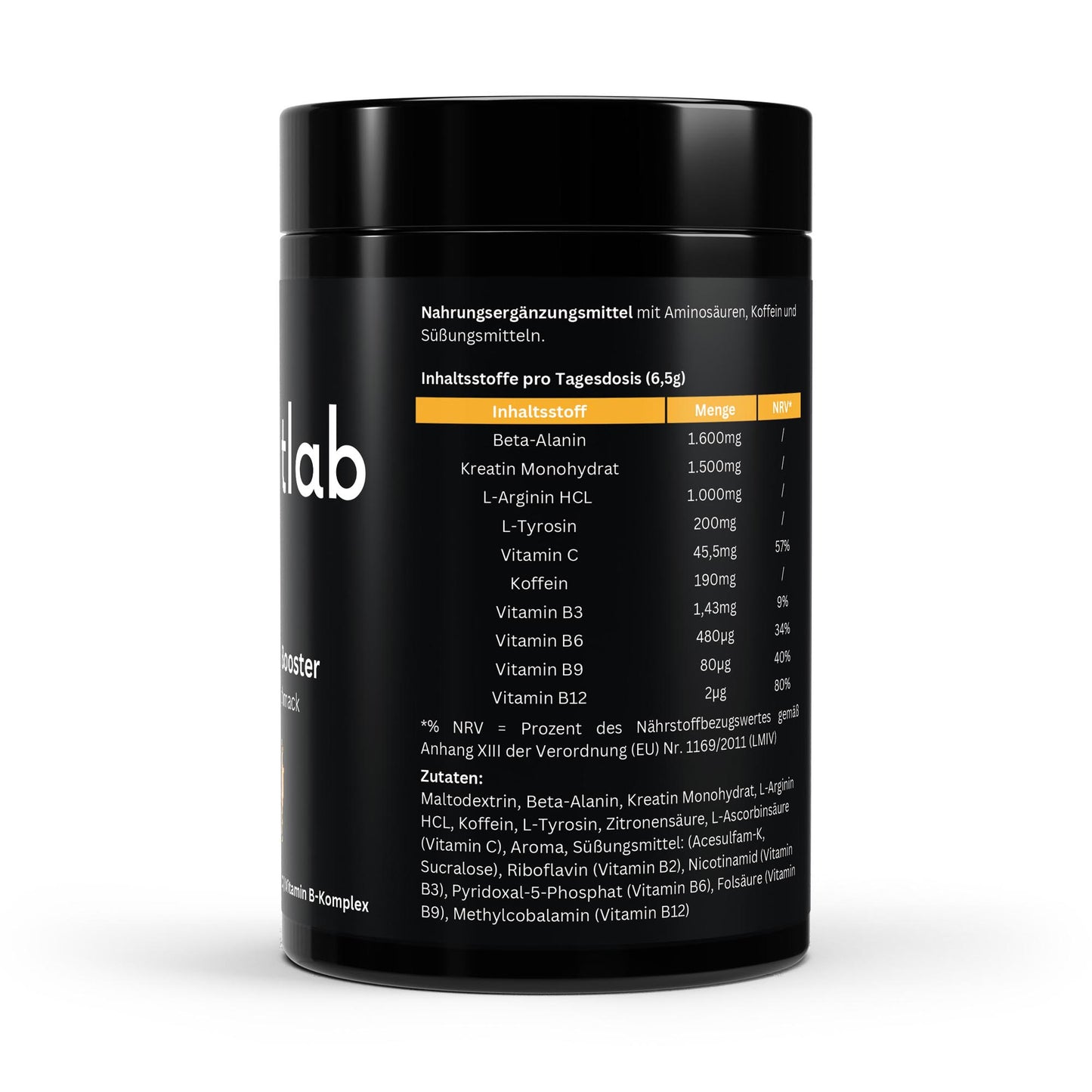 Pre-Workout Booster Orange 520g Energie Fokus Training