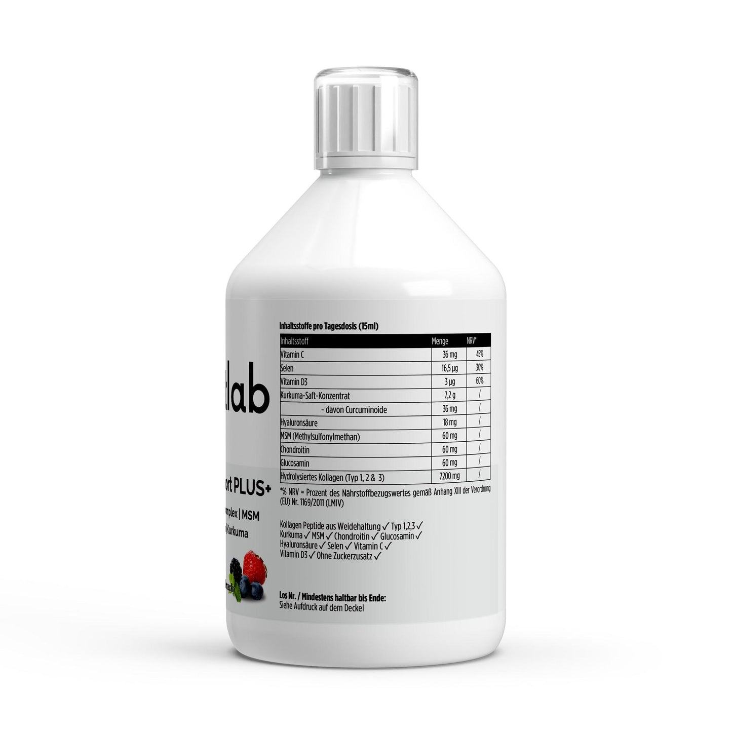 Kollagen Support Shots 1500 DA Wild Berry 500ml Bindegewebe