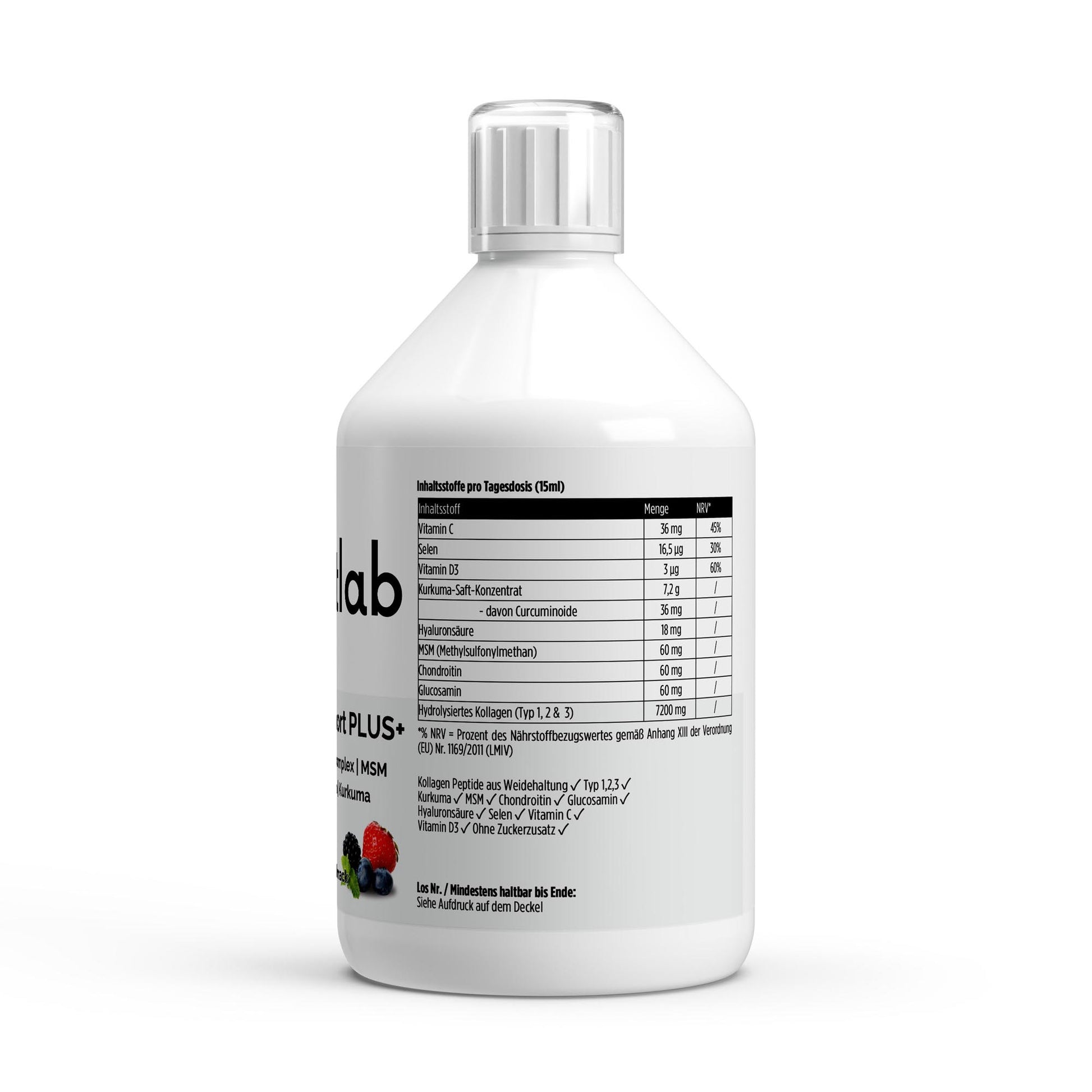 Kollagen Support Shots 1500 DA Wild Berry 500ml Bindegewebe