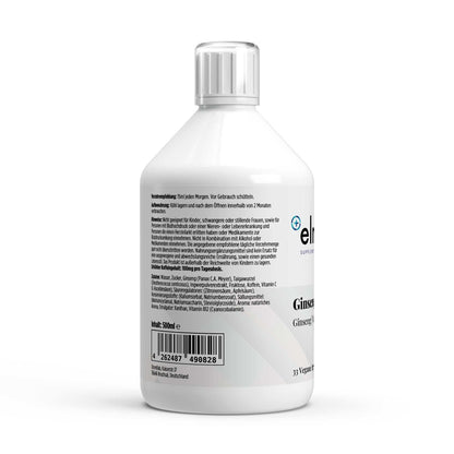 Flasche Ginseng Power Plus+ Shots mit Vitamin C und B12 von elmntlab
