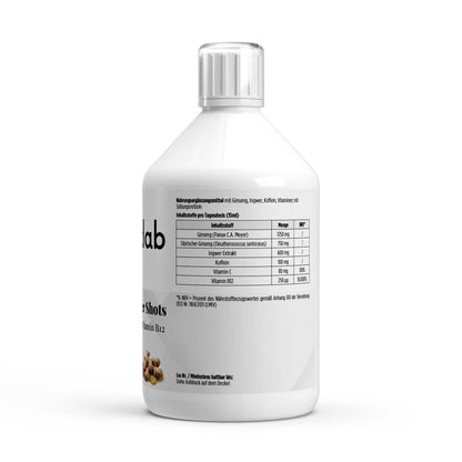 Ginseng Power Plus+ 33 Shots Flasche mit Vitamin C und B12