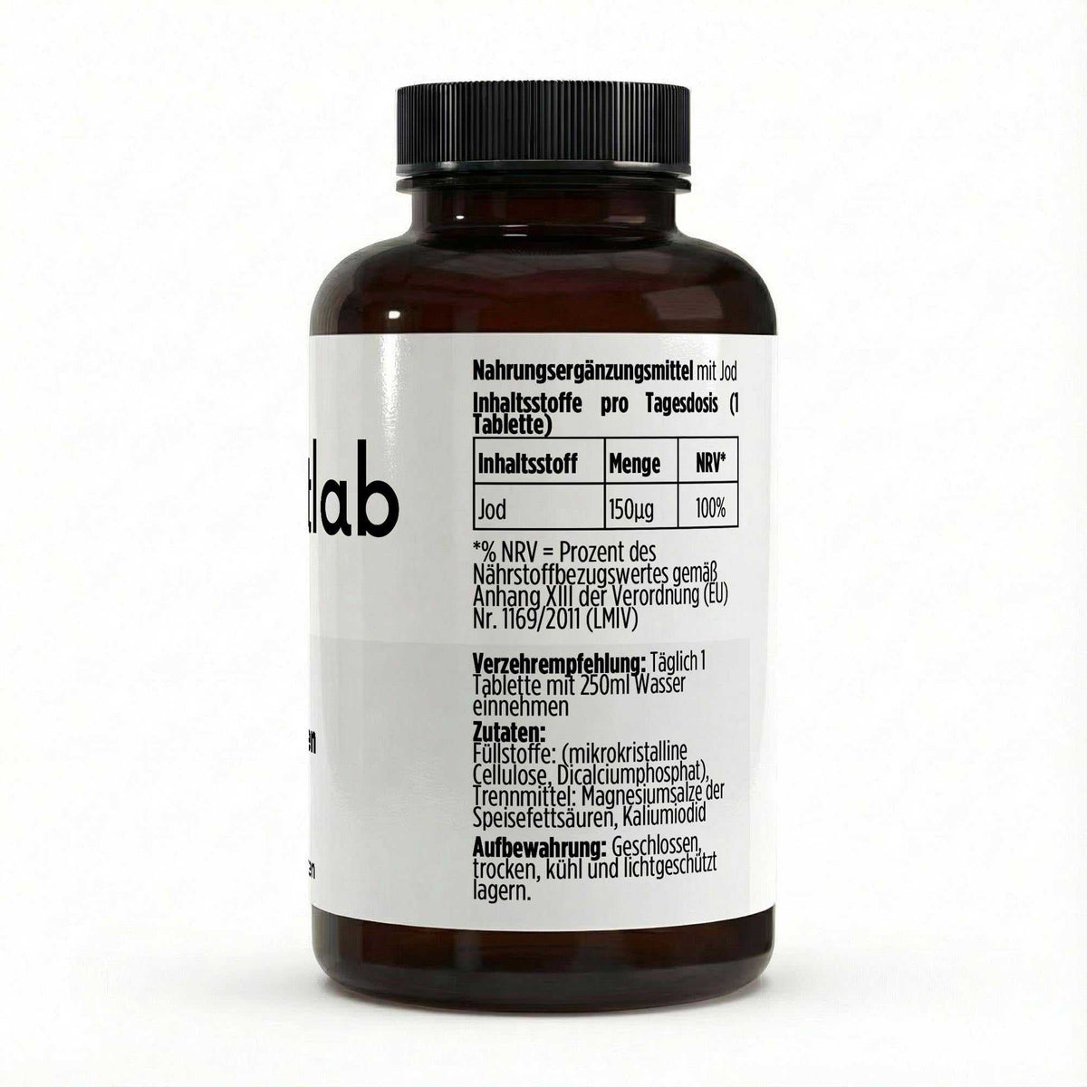 Jod vegan 180 Tabletten für Schilddrüse und Stoffwechsel von elmntlab